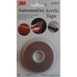 ЛЕНТА ДВУСТОРОННЯЯ СЕРАЯ АВТОМОБ VHB GT6008-F 3M 9ММ*1.5М*0.8ММ