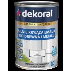 ЭМАЛЬ МАСЛЯНО-ФТАЛЕВАЯ 0.9Л БЕЛАЯ МАТОВАЯ EMAKOL STRONG DEKORAL