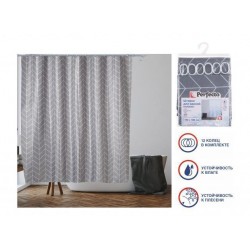 ШТОРКА ДЛЯ ВАННОЙ 180х180СМ ГЕОМЕТРИЯ PERFECTO LINEA 36-118014