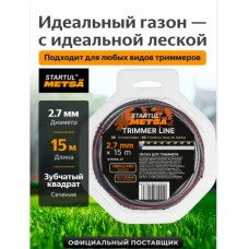 ЛЕСКА ДЛЯ ТРИММЕРА Ф2.7ММх15М ЗУБЧ. КВАДРАТ TRIPLE PRO 6164-27